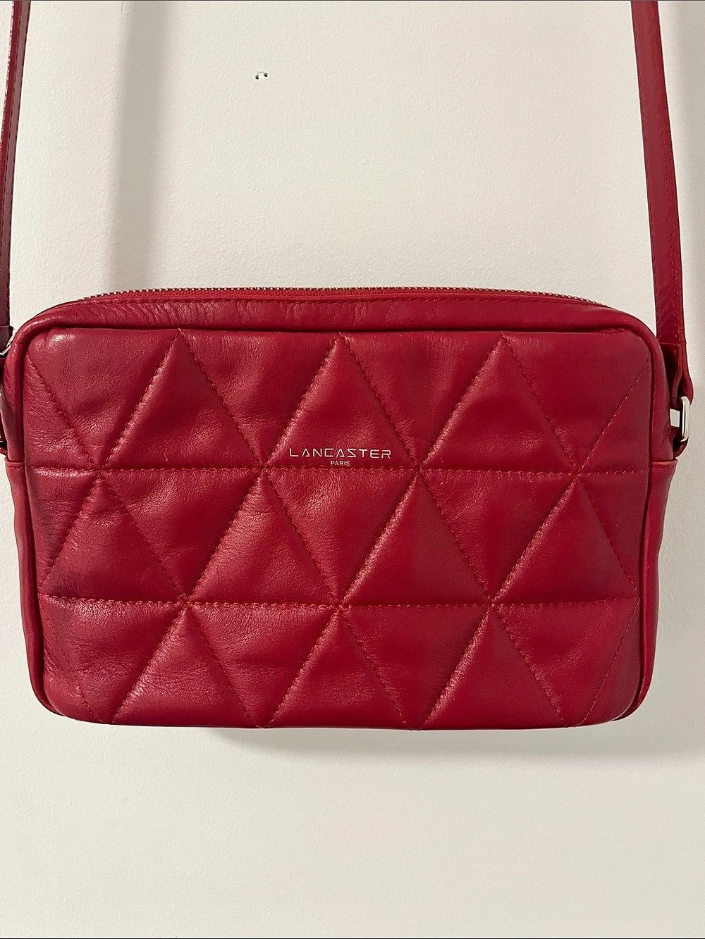 Lancaster Quilted Crossbody Bag in Red